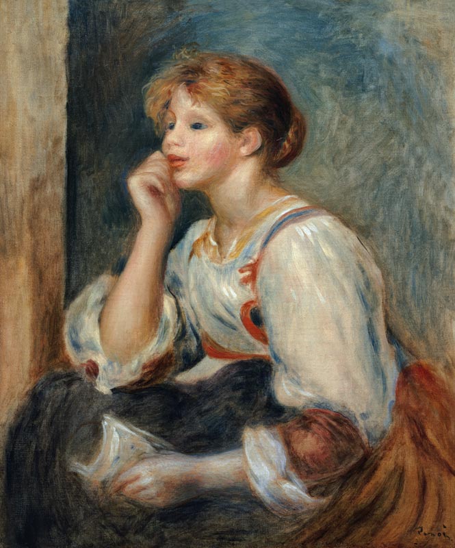 Young girl with letter a Pierre-Auguste Renoir