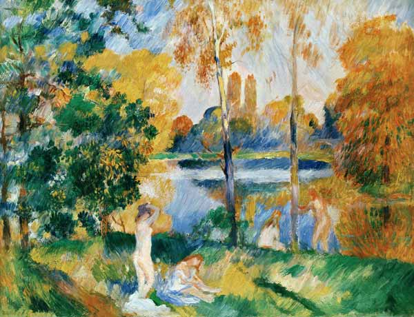 Renoir / Landscape with bathers / c.1885 a Pierre-Auguste Renoir