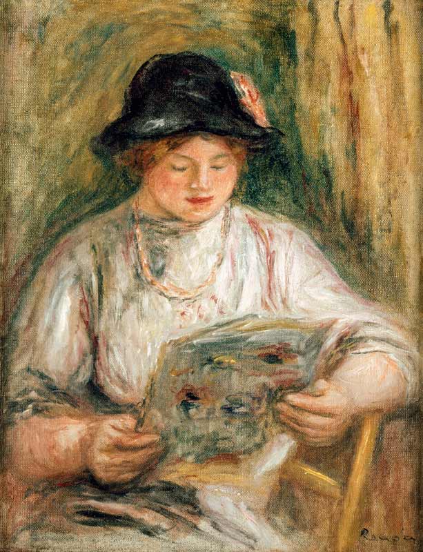 Reading woman. a Pierre-Auguste Renoir