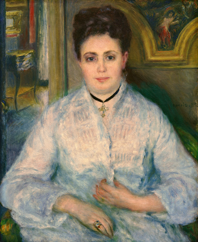 A.Renoir, Madame Choquet in Weiß a Pierre-Auguste Renoir