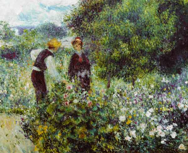Renoir / Picking flowers / 1875 a Pierre-Auguste Renoir
