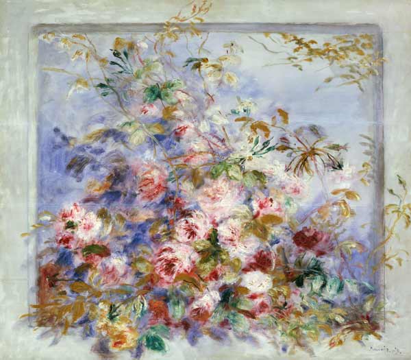 Roses in a Window a Pierre-Auguste Renoir