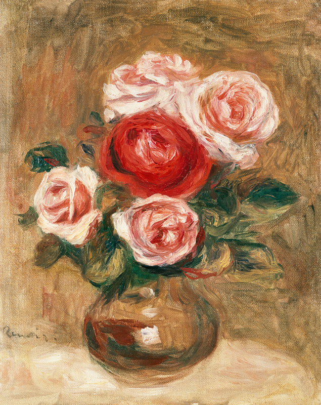 Roses in a pot a Pierre-Auguste Renoir