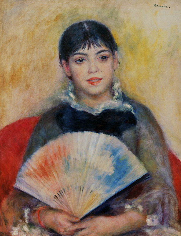 Girl with a Fan a Pierre-Auguste Renoir