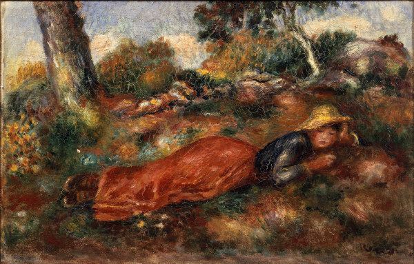 A. Renoir / Jeune fille sur l herbe a Pierre-Auguste Renoir