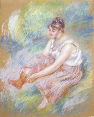 After the Bath, c.1890 (pastel on paper) a Pierre-Auguste Renoir