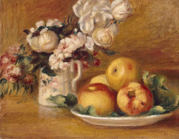 Apples and Flowers a Pierre-Auguste Renoir