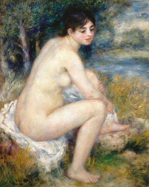 Taking a bath, drying himself the Fuss. a Pierre-Auguste Renoir