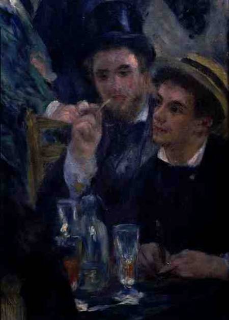 Ball at the Moulin de la Galette, detail of two seated men a Pierre-Auguste Renoir