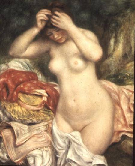 Bather Arranging her Hair a Pierre-Auguste Renoir