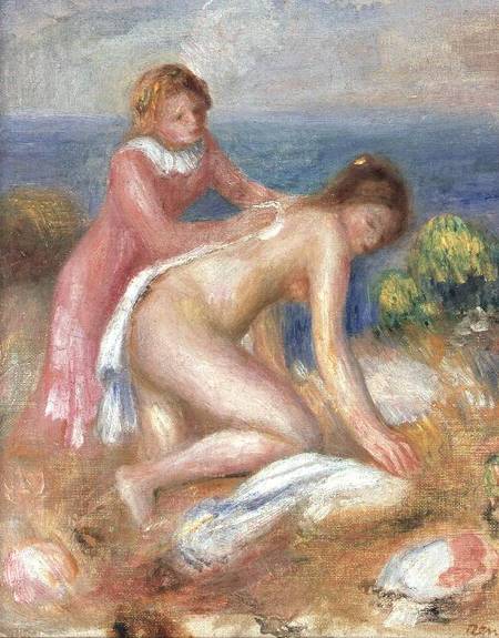 Bather and a Maid a Pierre-Auguste Renoir