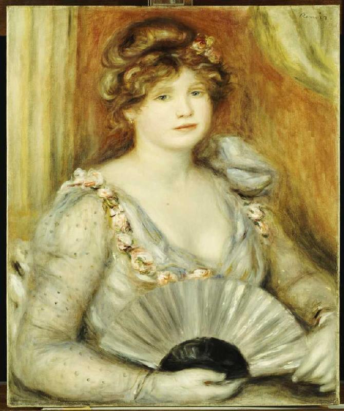 Bildnis einer Frau mit Fächer. a Pierre-Auguste Renoir