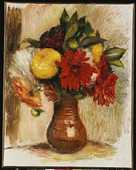 Bouquet of Flowers in a Stone Jug a Pierre-Auguste Renoir