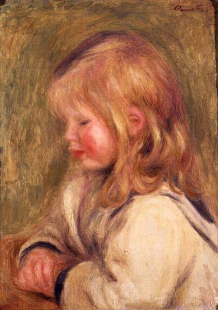 Il bambino dalla maglia bianca che legge a Pierre-Auguste Renoir