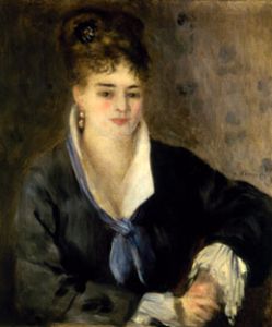 Lady in a black dress. a Pierre-Auguste Renoir