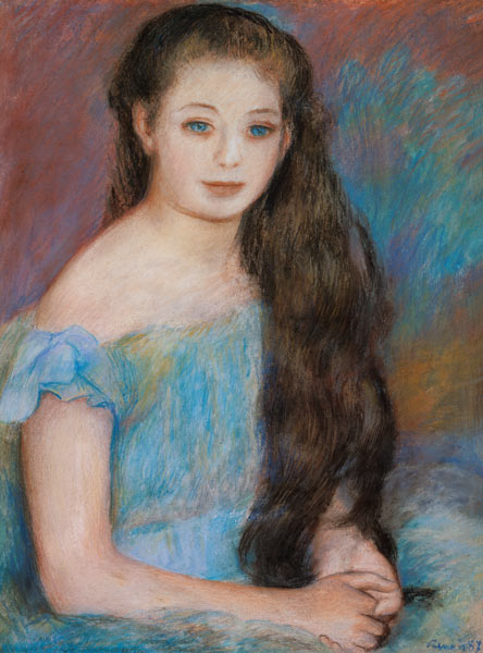 Dark-haired girl with blue eyes a Pierre-Auguste Renoir