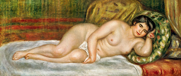 Donna nuda stesa sul letto a Pierre-Auguste Renoir