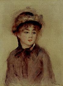 Young woman with hat. a Pierre-Auguste Renoir