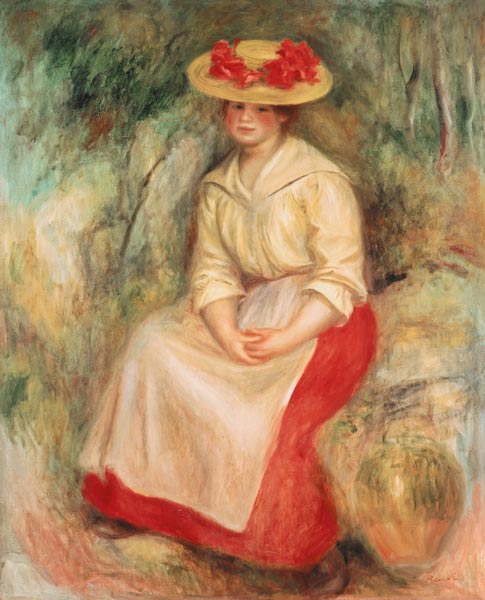 Gabrielle In A Straw Hat a Pierre-Auguste Renoir