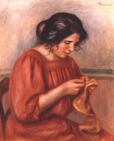 Gabrielle darning a Pierre-Auguste Renoir