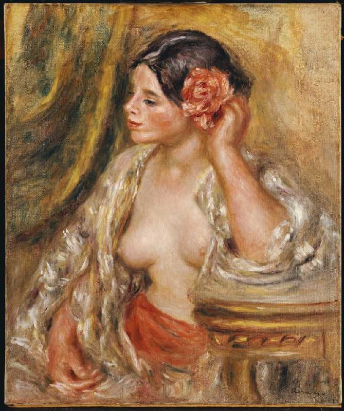Gabrielle mit einer Rose im Haar a Pierre-Auguste Renoir