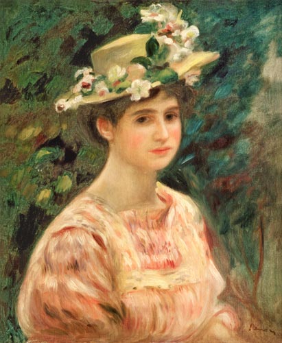 Girl with Eglantines on her Hat a Pierre-Auguste Renoir