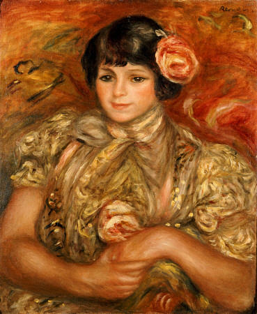 Girl With A Rose a Pierre-Auguste Renoir