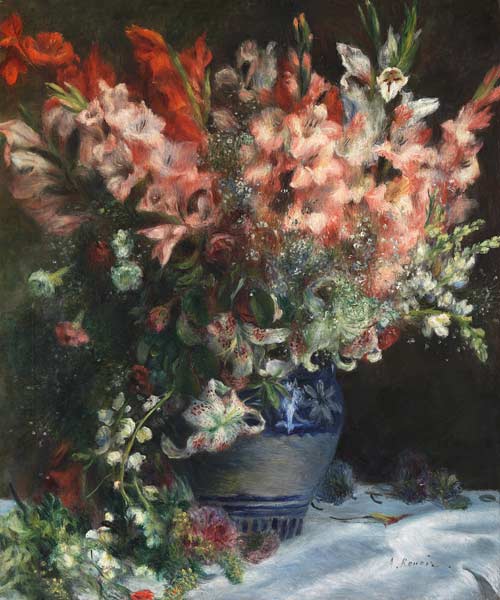 Gladioli in a Vase a Pierre-Auguste Renoir
