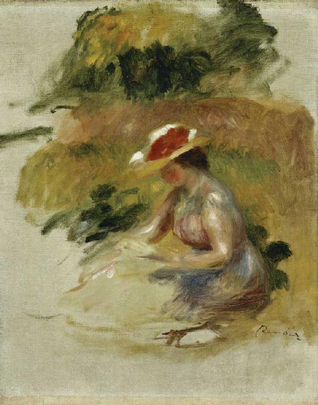 Junge Frau bei der Lektüre (Jeune Femme Lisant). a Pierre-Auguste Renoir