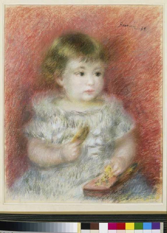 Little girl with toys a Pierre-Auguste Renoir