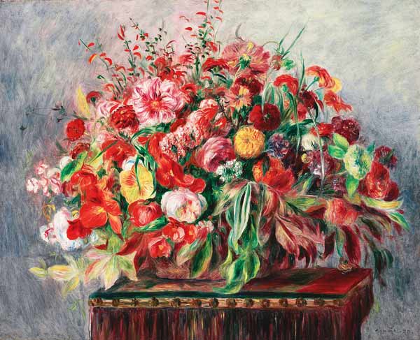 Korb mit Blumen a Pierre-Auguste Renoir