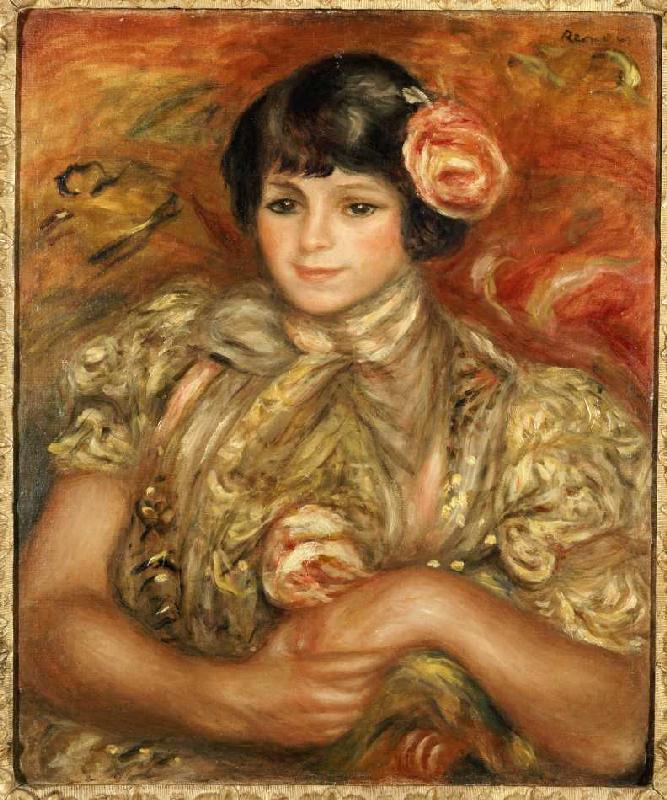 Mädchen mit Rose. a Pierre-Auguste Renoir