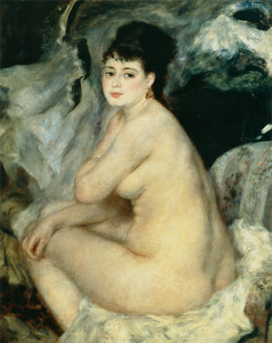 Nude, or Nude Seated on a Sofa a Pierre-Auguste Renoir