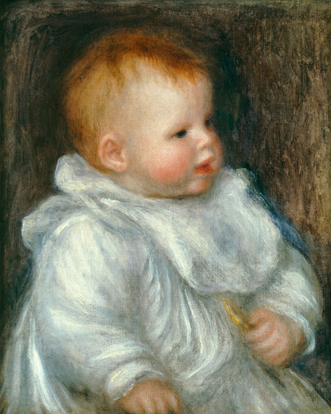 Portrait von Coco vor blauem Hintergrund. a Pierre-Auguste Renoir