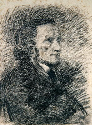 Portrait of Richard Wagner (pencil on paper) a Pierre-Auguste Renoir