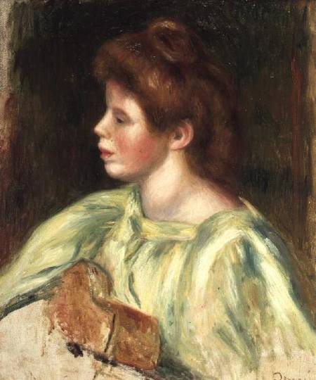 Portrait of a Woman Playing the Guitar a Pierre-Auguste Renoir