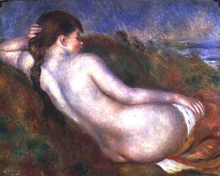 Reclining nude in a landscape a Pierre-Auguste Renoir