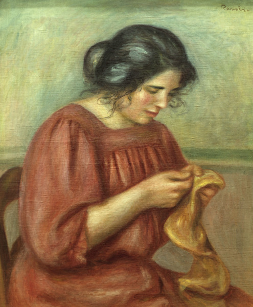 Renoir / Gabrielle sewing / 1908 a Pierre-Auguste Renoir