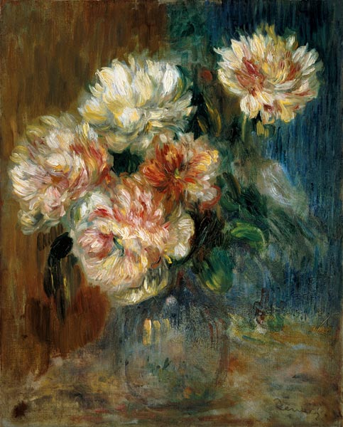 Vase with peonies a Pierre-Auguste Renoir