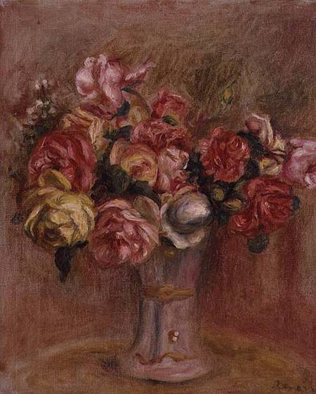 Roses in a Sevres vase a Pierre-Auguste Renoir