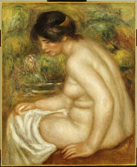 Side view of a seated bather (Gabrielle) a Pierre-Auguste Renoir