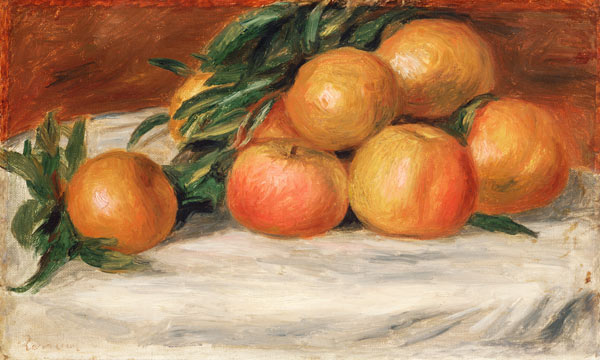 Still Life With Apples And Oranges a Pierre-Auguste Renoir