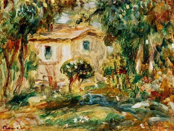 Garden landscape with house. a Pierre-Auguste Renoir