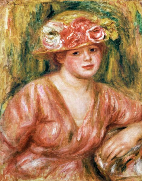 The Rose Hat or Portrait of Lady Hessling a Pierre-Auguste Renoir