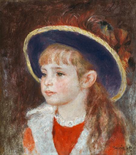 Portrait of a Young Girl in a Blue Hat