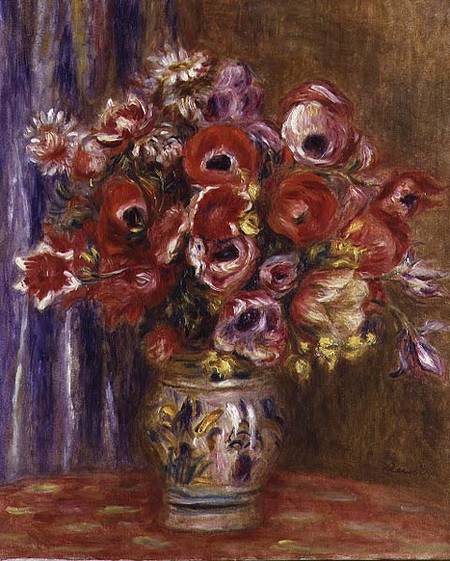 Vase of Tulips and Anemones a Pierre-Auguste Renoir