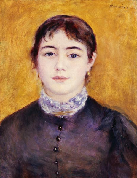 Young Woman Wearing Blue a Pierre-Auguste Renoir
