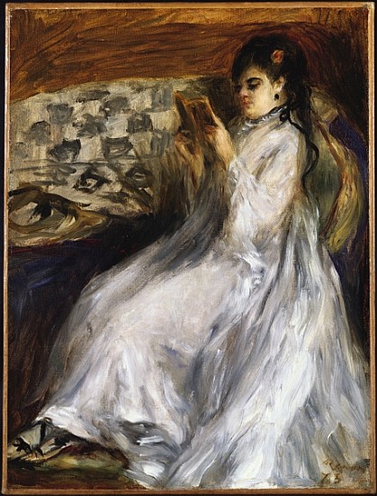 Woman in White Reading a Pierre-Auguste Renoir