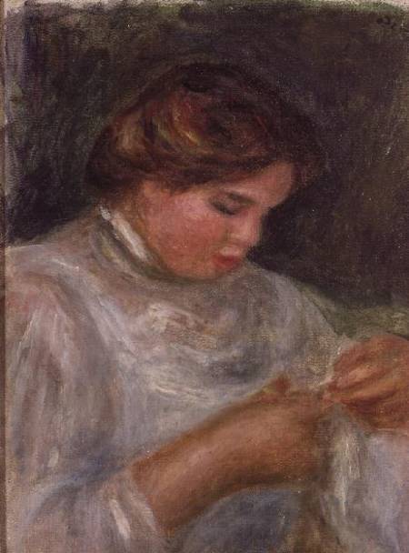 Woman with Scissors a Pierre-Auguste Renoir