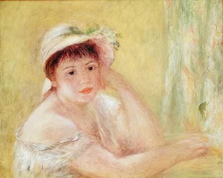 Woman in a Straw Hat a Pierre-Auguste Renoir